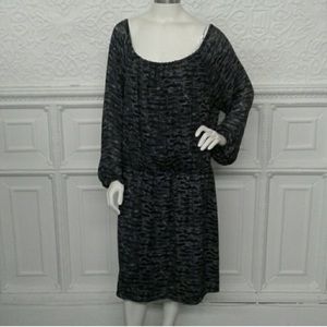 Michael Kors Long Sleeve Black and Gray Dress